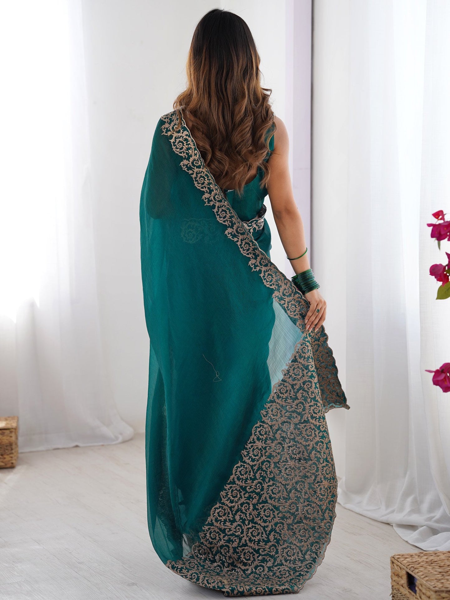 partywear designer saree for festive occasions