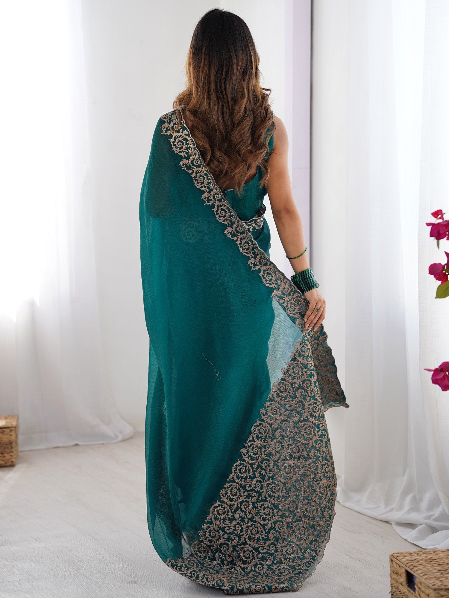 partywear designer saree for festive occasions