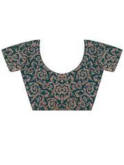 Teal Blue Party Wear Pure Chiffon Embroidered Saree