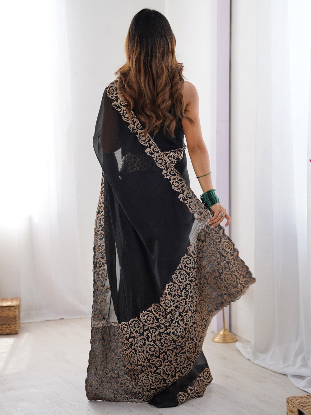 partywear designer saree for festive occasions