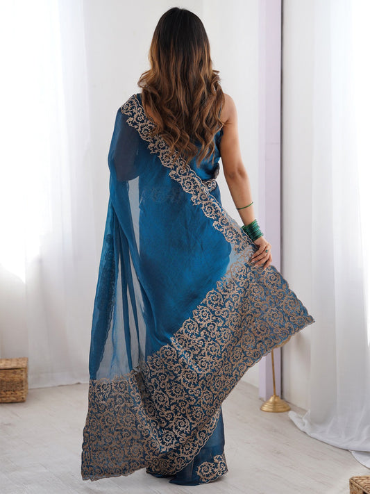 partywear designer saree for festive occasions