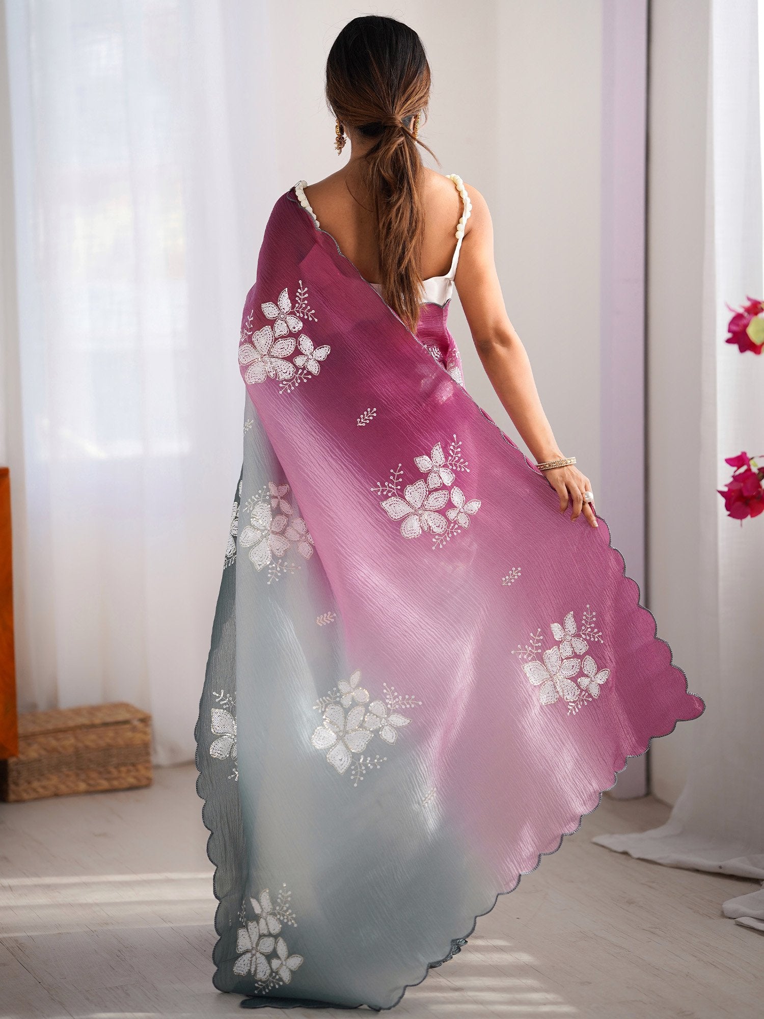 partywear designer saree for festive occasions