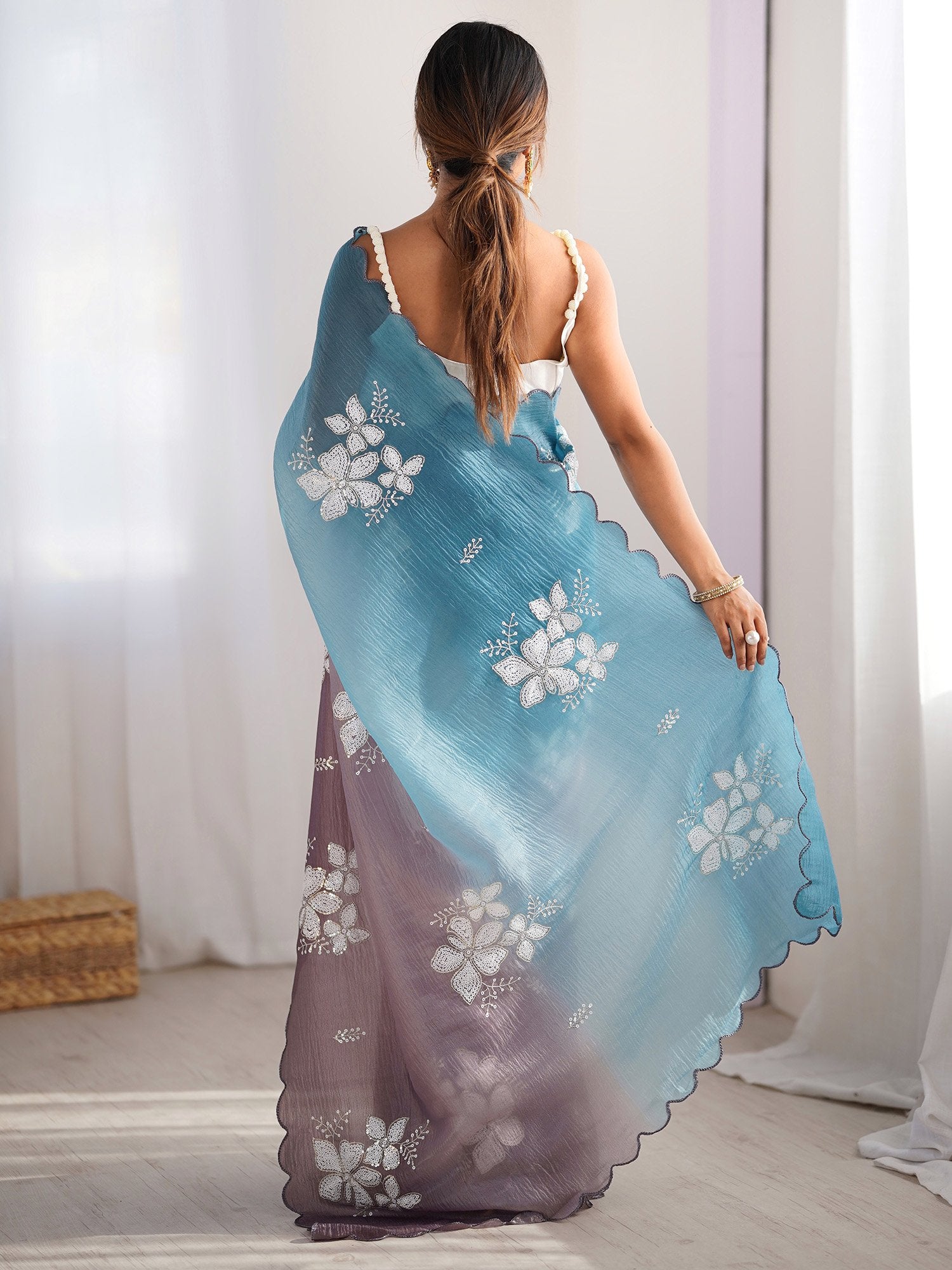 partywear designer saree for festive occasions