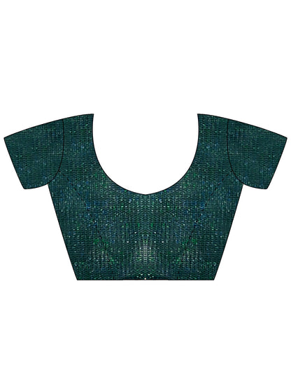 Green Party Wear Net Embellished Saree