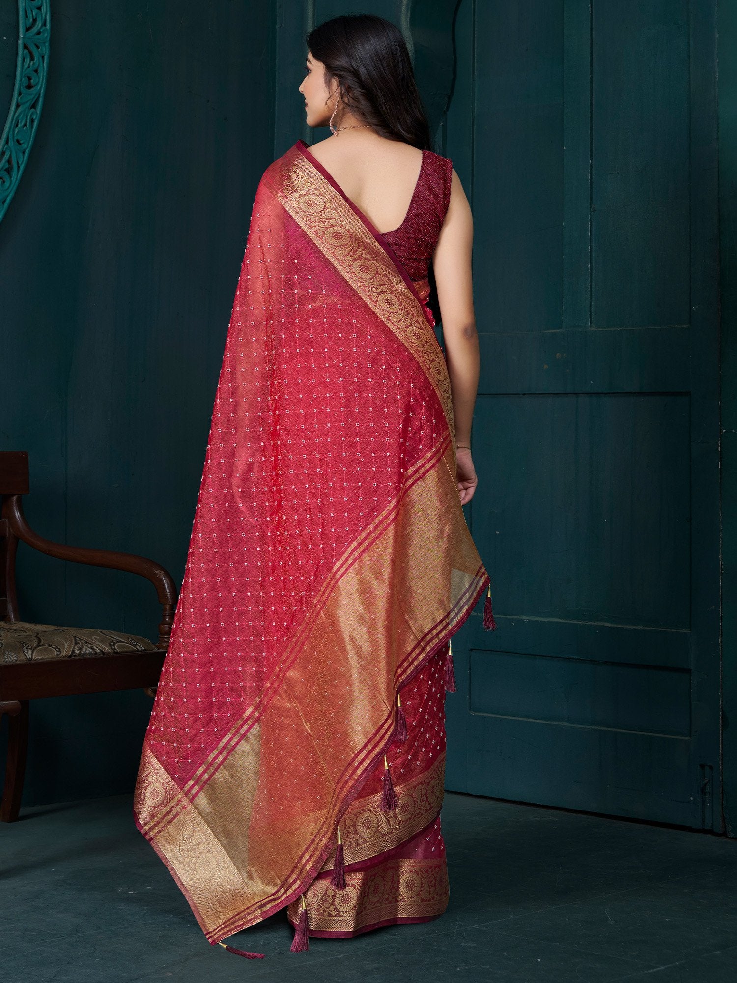 partywear designer saree for festive occasions