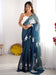 Blue Blue Party Wear Organza Embellished Saree
