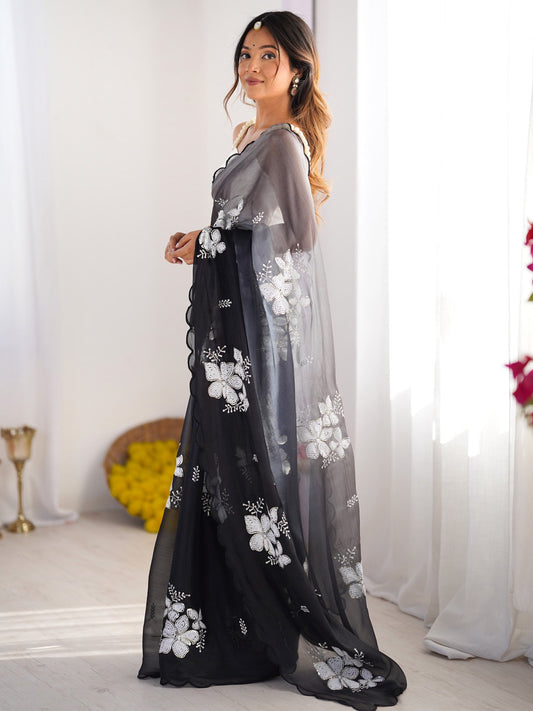 partywear designer saree for festive occasions