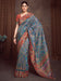Blue Teal Banarasi Viscose Silk Woven Saree