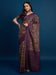Purple Purple Tussar Silk Blend Printed Saree
