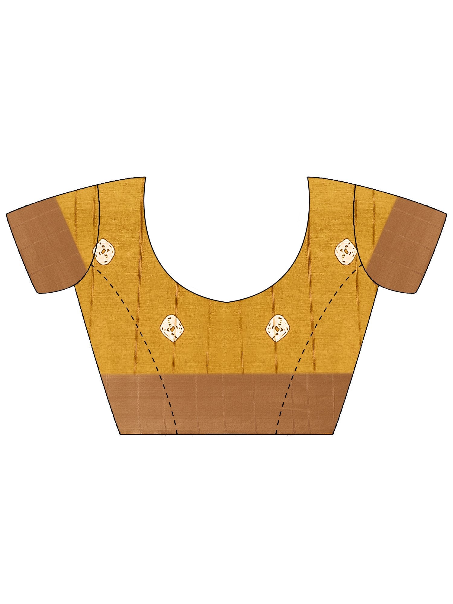 Yellow Block Print Silk Blend Printed Saree