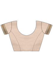 Cream Kasavu Linen Blend Woven Saree