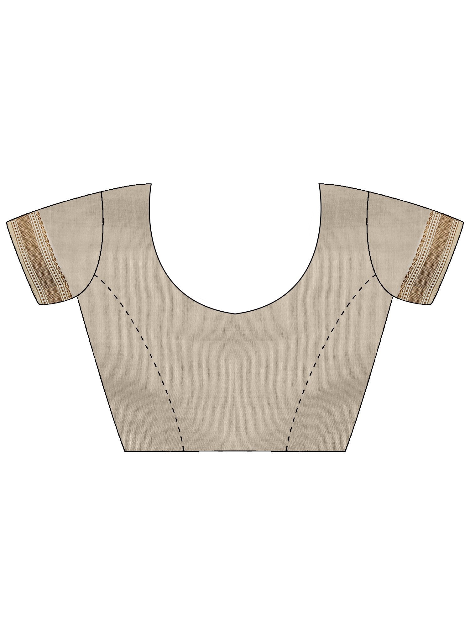 Cream Kasavu Linen Blend Woven Saree