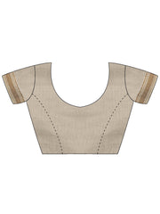 Cream Kasavu Linen Blend Woven Saree