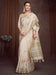 Cream Cream Kasavu Linen Blend Woven Saree