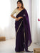 Purple Purple Party Wear Satin Silk Embellished Saree