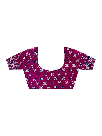 Navy Block Print Crepe Printed Saree