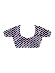 Navy Block Print Crepe Printed Saree