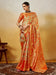Orange Orange Kanjeevaram Silk Blend Woven Saree