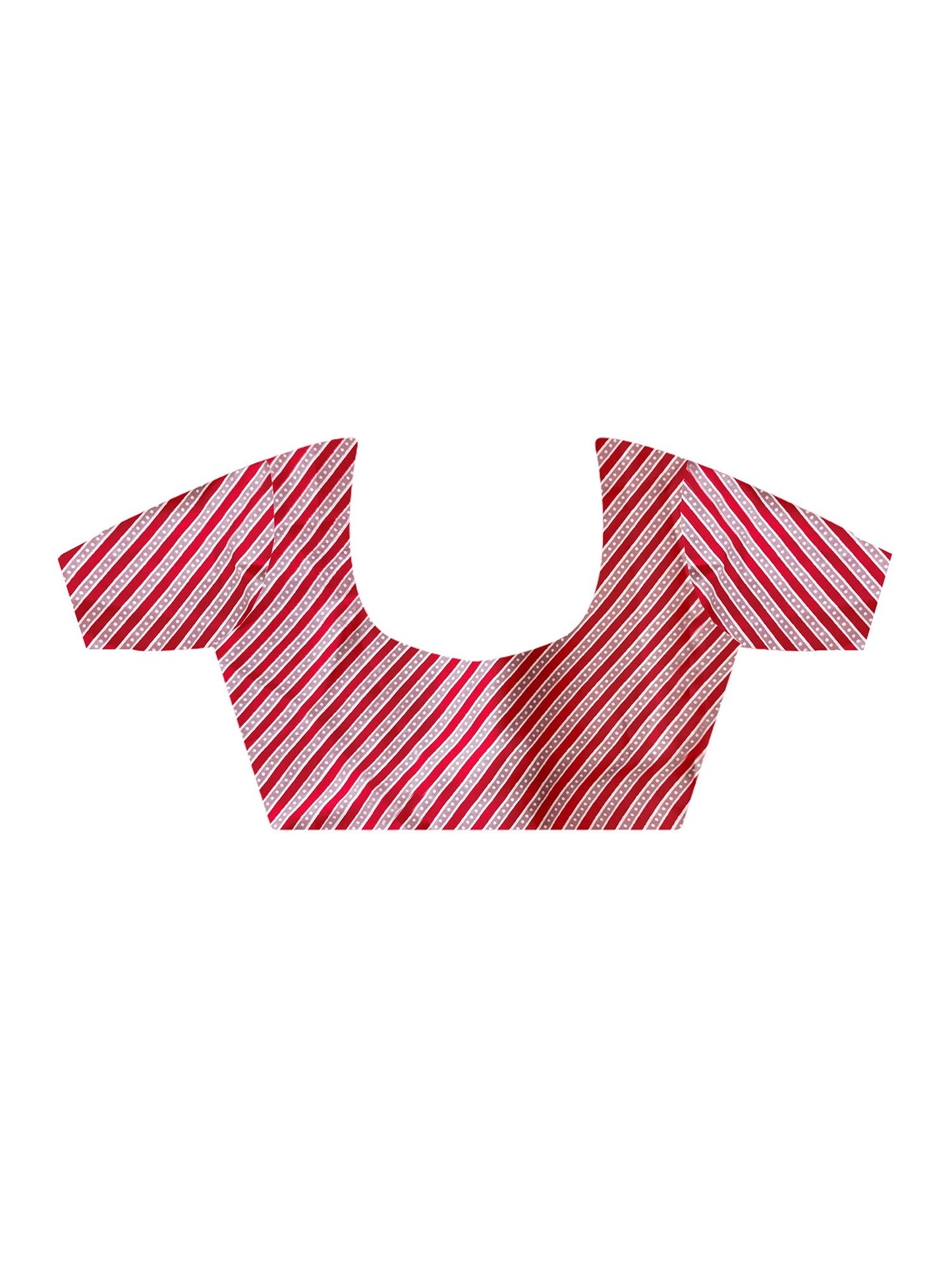 Red Block Print Crepe Printed Saree