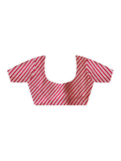 Red Block Print Crepe Printed Saree