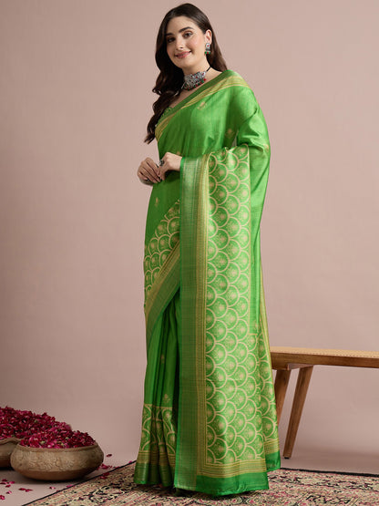 Light Sungudi Cotton Blend Printed Saree