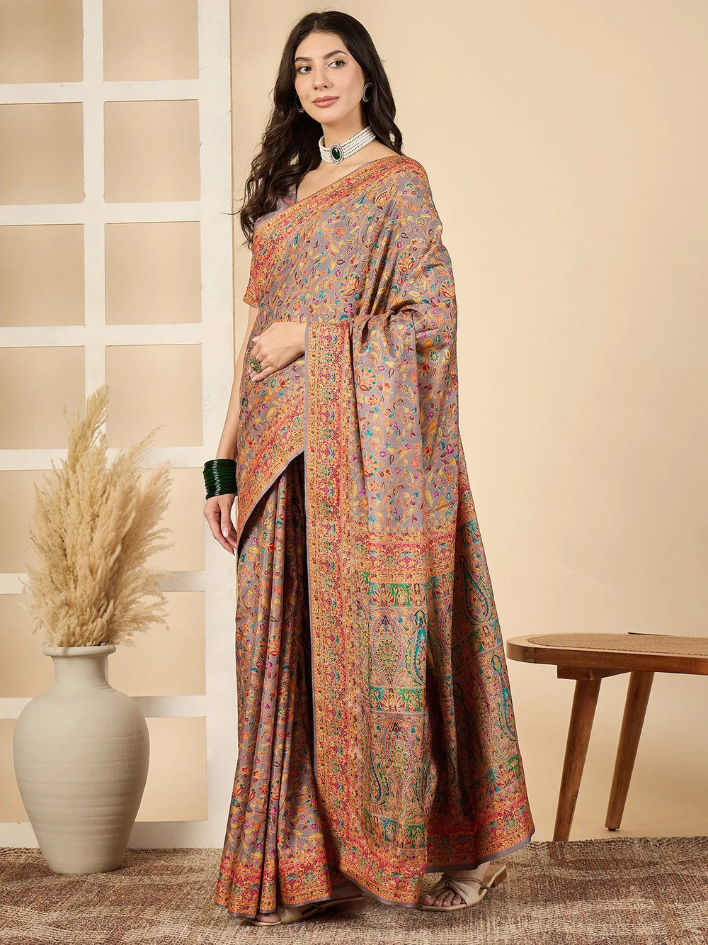 Light Banarasi Dola Silk Woven Saree - The Dori Store