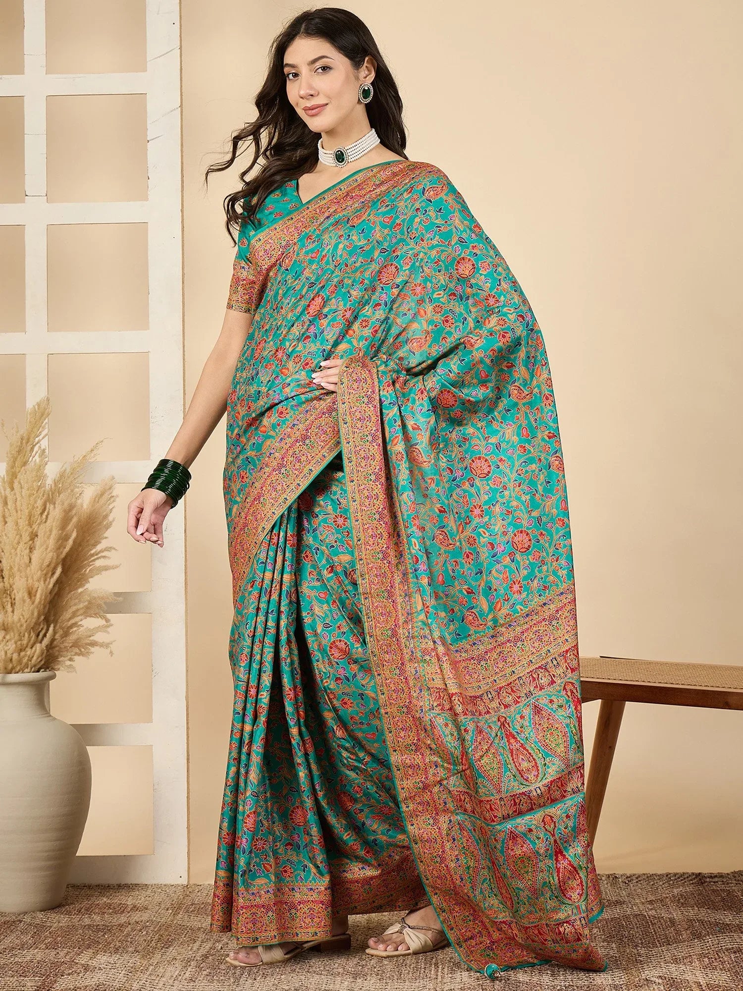 Light Banarasi Dola Silk Woven Saree - The Dori Store