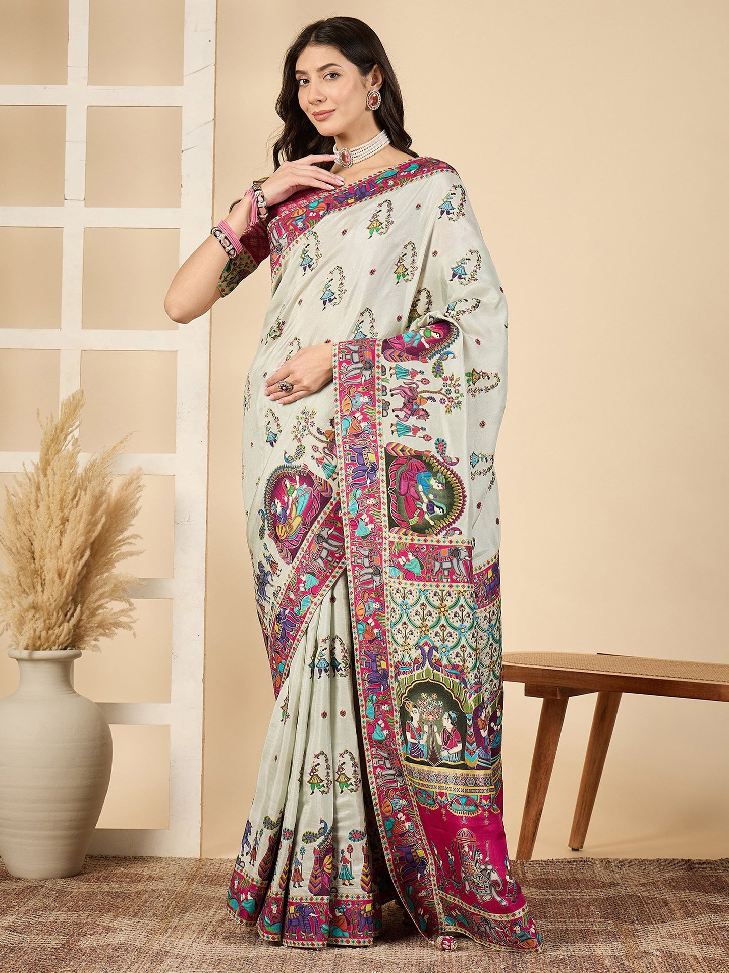 Sea Banarasi Viscose Silk Woven Saree