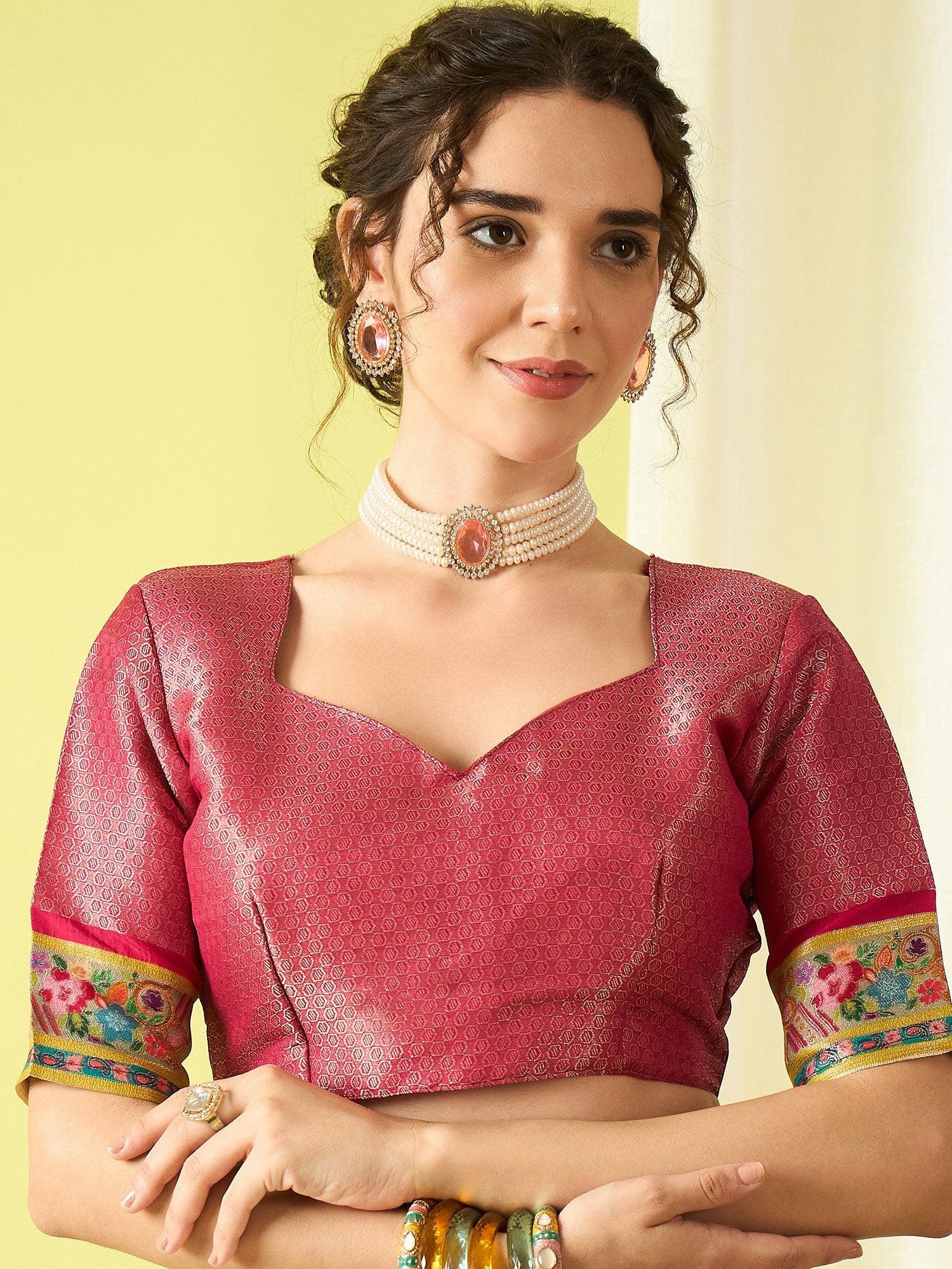 Cream Banarasi Viscose Silk Woven Saree