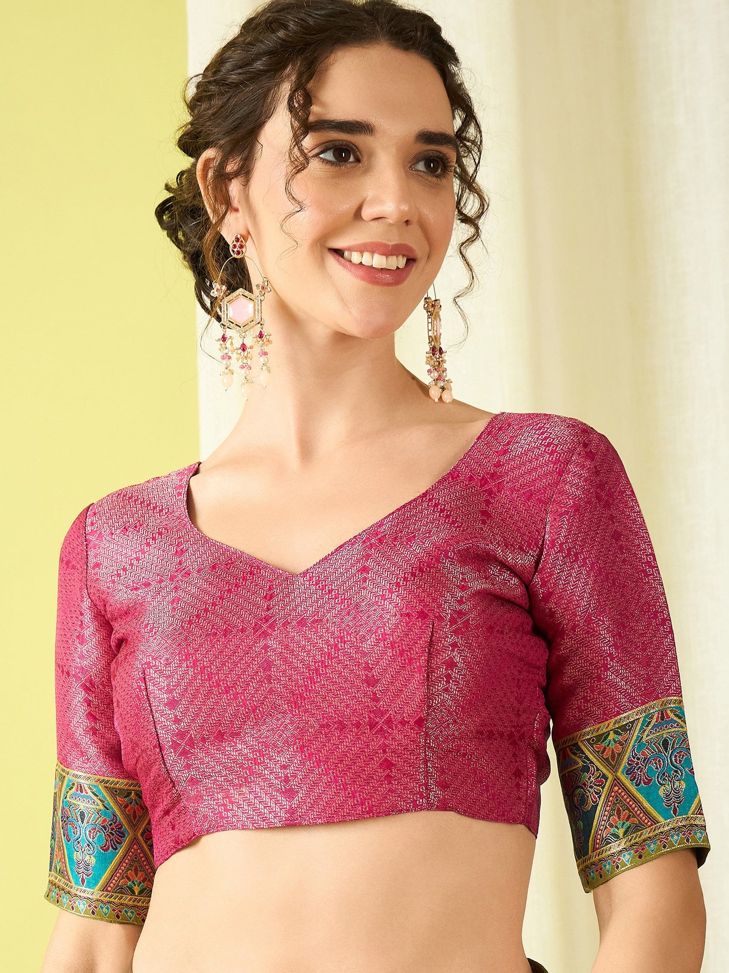 Olive Banarasi Viscose Silk Woven Saree