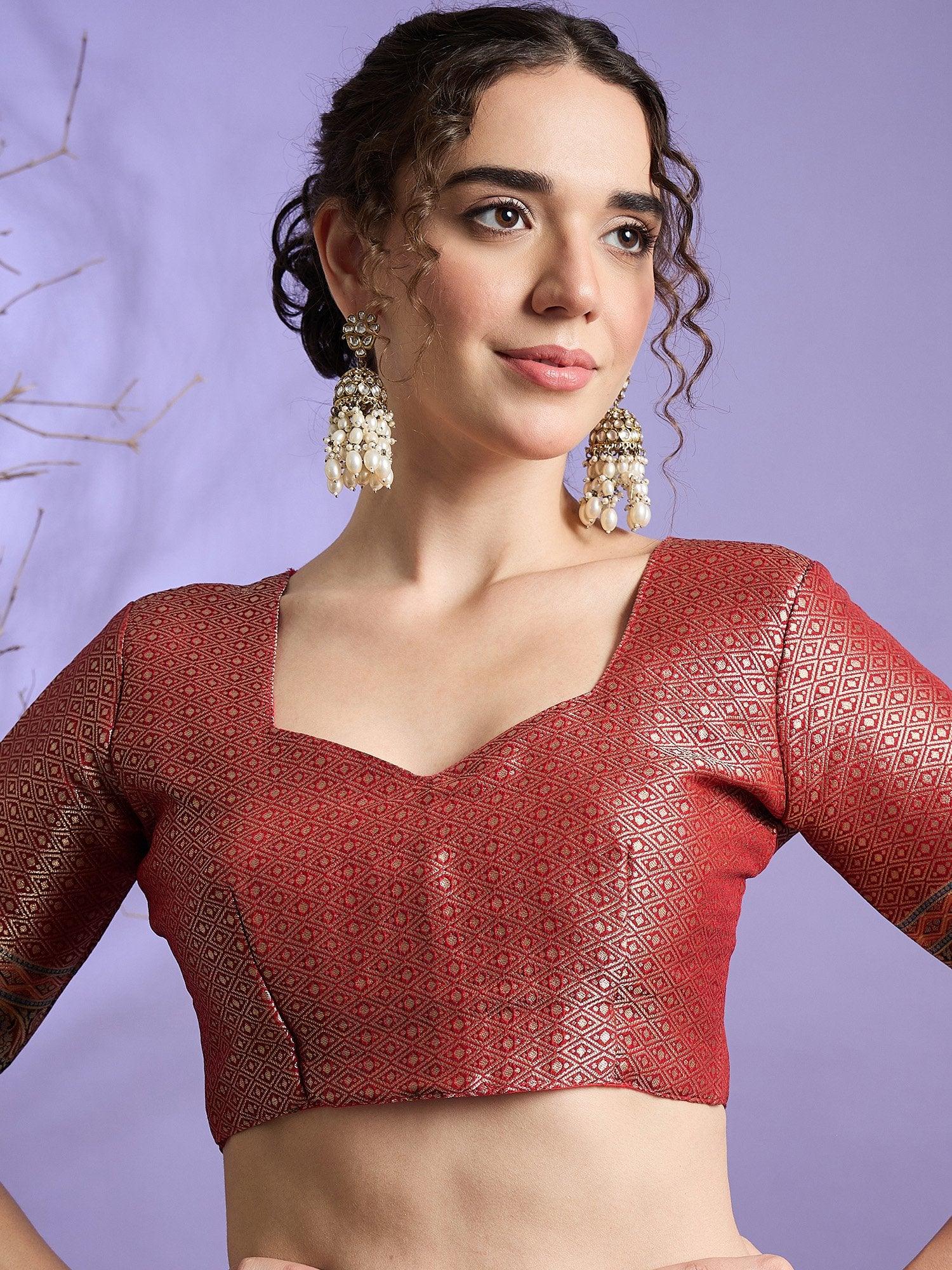 Cream Banarasi Viscose Silk Woven Saree