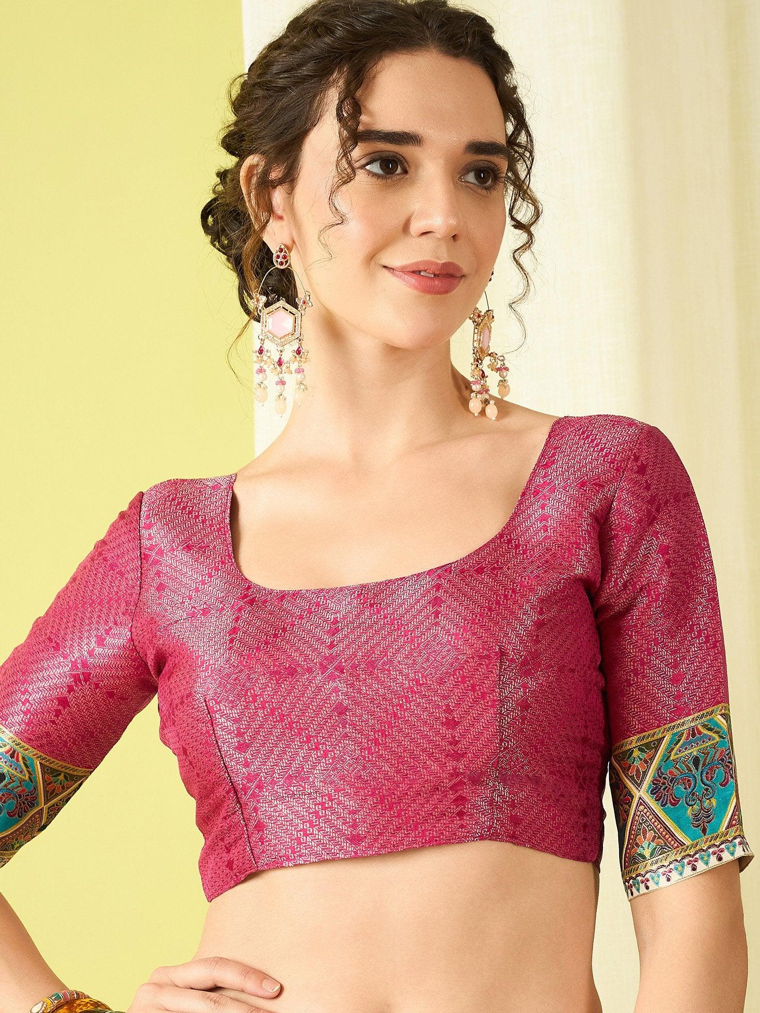 Cream Banarasi Viscose Silk Woven Saree