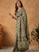 Green Olive Block Print Cotton Blend Printed Saree