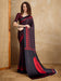 Black Black Block Print Satin Printed Saree
