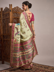 Light Banarasi Viscose Silk Woven Saree - The Dori Store