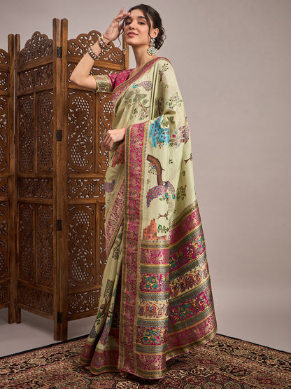 Light Banarasi Viscose Silk Woven Saree