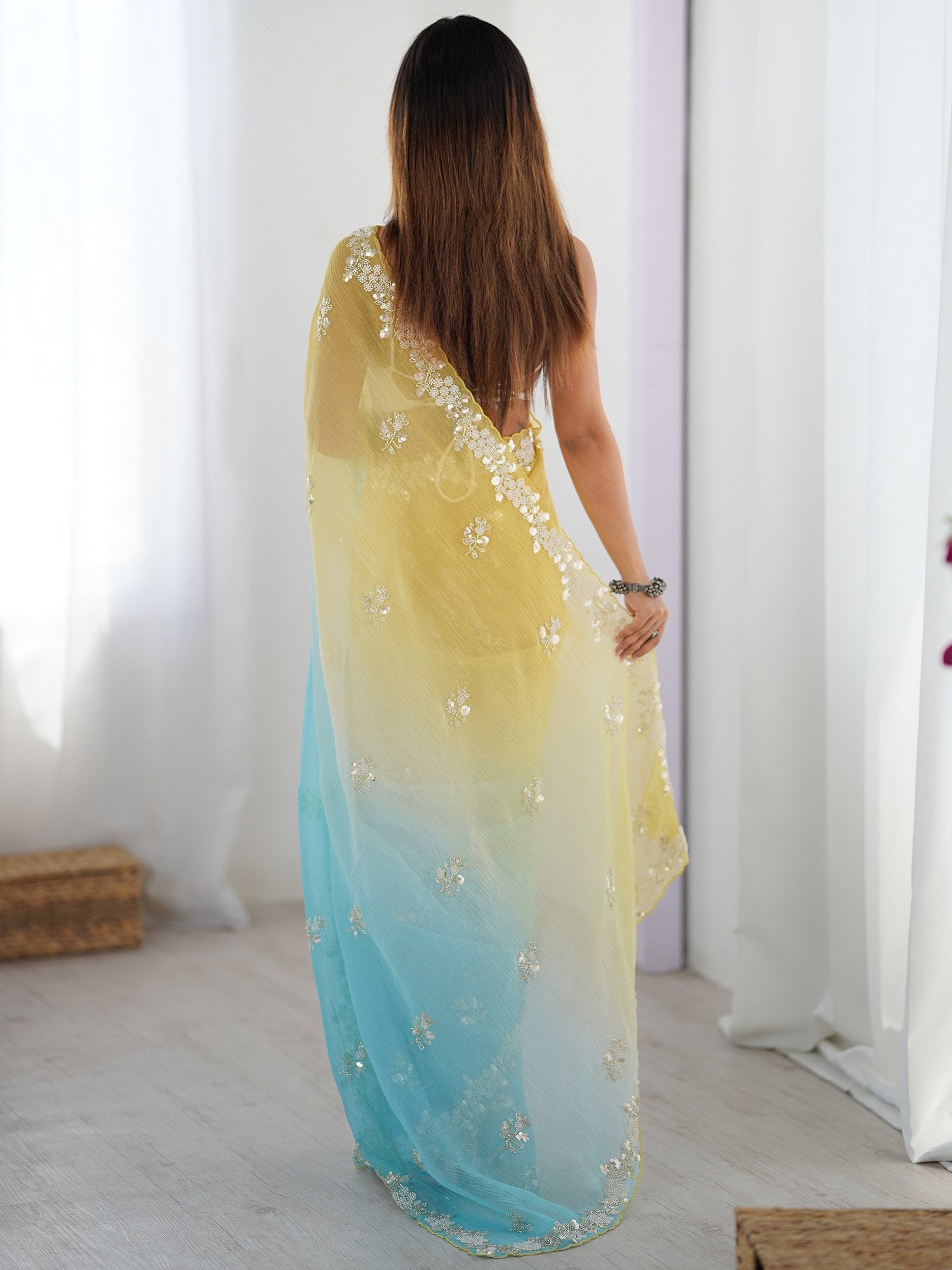 partywear designer saree for festive occasions
