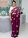 Purple Burgundy Party Wear Georgette Embroidered Saree