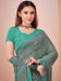 Green Sea Block Print Crepe Printed Saree