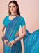 Blue Blue Block Print Crepe Printed Saree