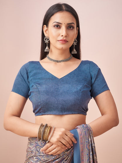 Light Block Print Crepe Printed Saree