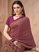 Purple Magenta Block Print Crepe Printed Saree