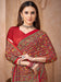 Red Red Bagru Crepe Printed Saree