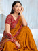 Yellow Mustard Bagru Crepe Printed Saree
