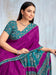 Purple Pink Bagru Crepe Printed Saree