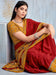 Red Red Bagru Crepe Printed Saree
