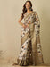 Cream Cream Sungudi Organza Digital Print Saree
