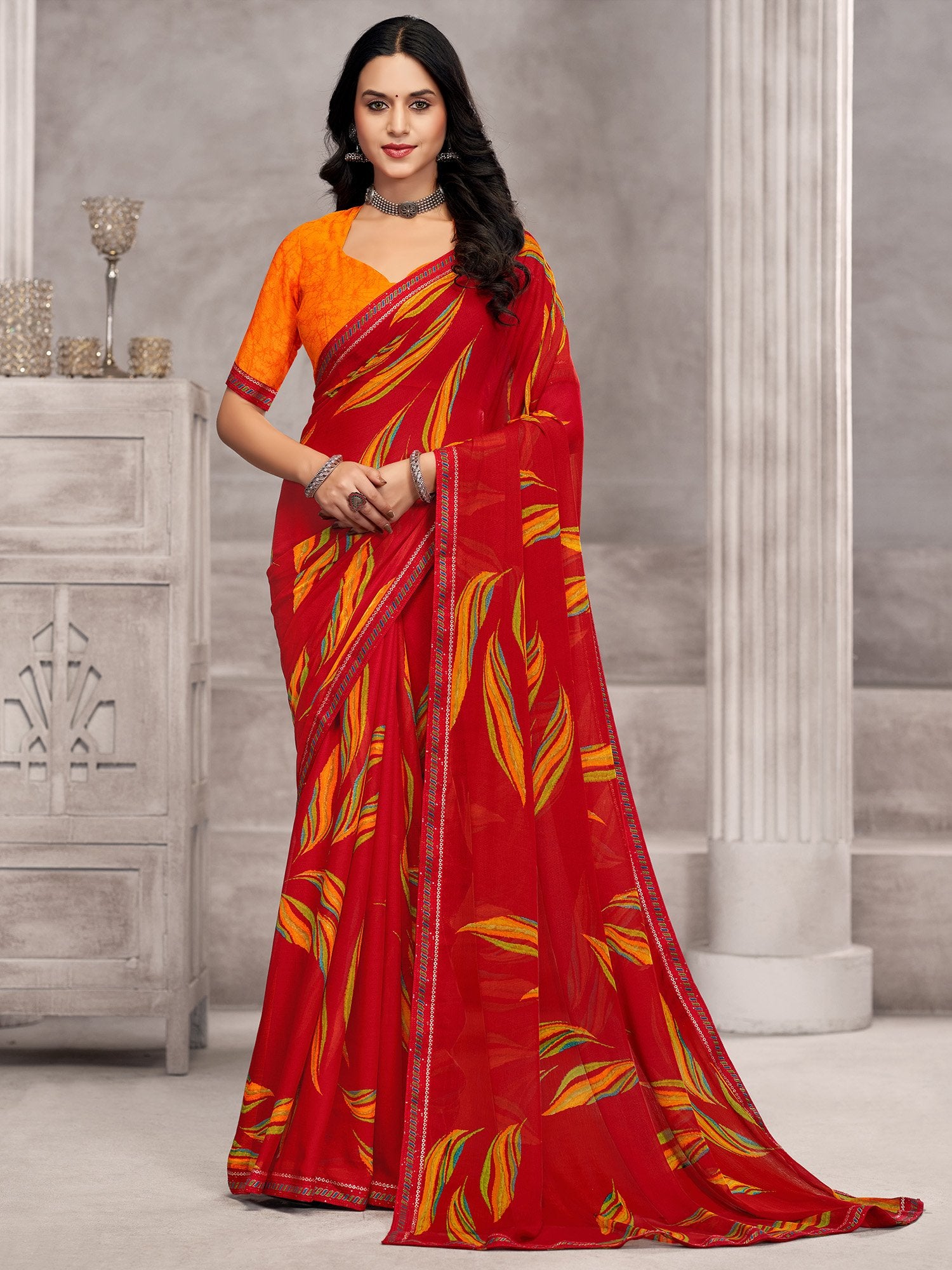 partywear designer saree for festive occasions