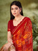 Red Red Party Wear Chiffon Printed Saree