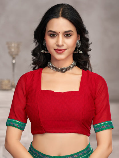 Green Party Wear Chiffon Printed Saree